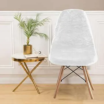 TOPCHANCES Stretch Shell Chair Cover,Mid Century Chair Covers Velvet Accent Chair Covers,Armless Chair Slipcovers Washable Chair Protector for Dining Living Room Bedroom