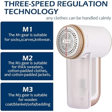 iRUNTEK Rechargeable Fabric Shaver with LED Display 3-Speeds