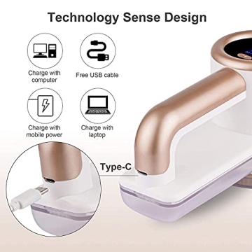 iRUNTEK Rechargeable Fabric Shaver with LED Display 3-Speeds