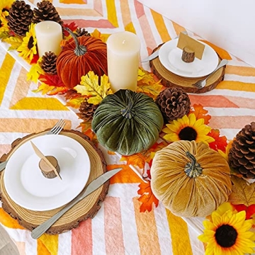 Fall Velvet Pumpkins Set for Thanksgiving and Halloween Decor