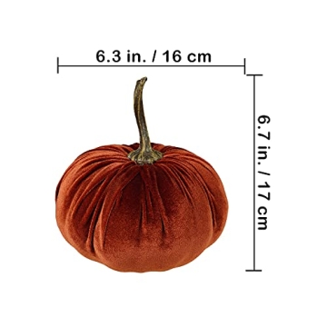 Fall Velvet Pumpkins Set for Thanksgiving and Halloween Decor