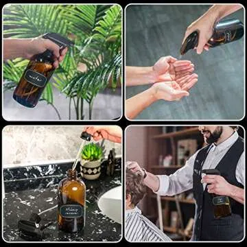 Empty Amber Glass Spray Bottles 2-Pack for Home Solutions