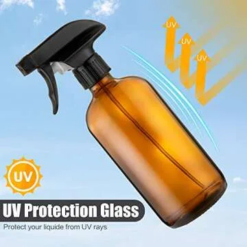 Empty Amber Glass Spray Bottles 2-Pack for Home Solutions
