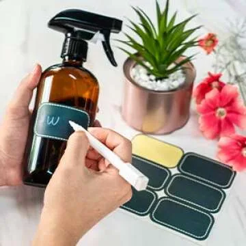 Empty Amber Glass Spray Bottles 2-Pack for Home Solutions