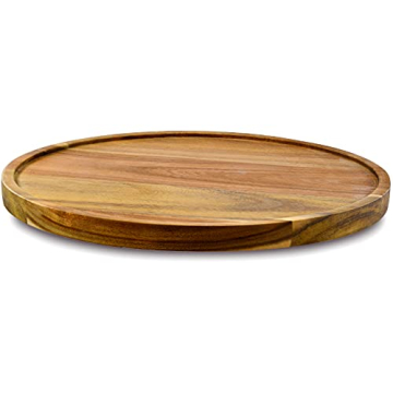 12" Acacia Wood Lazy Susan for Kitchen Organization