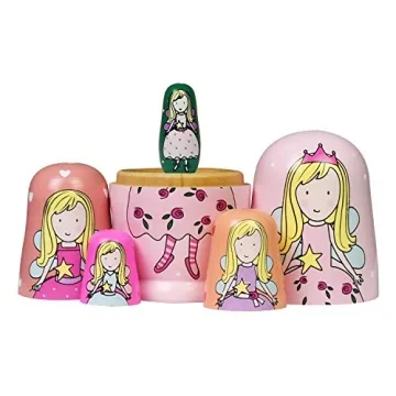 Adorable 5-Piece Handmade Wooden Nesting Dolls