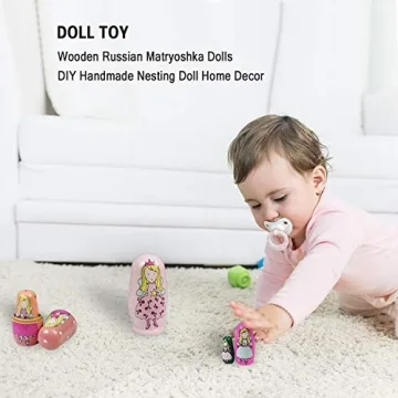 Adorable 5-Piece Handmade Wooden Nesting Dolls