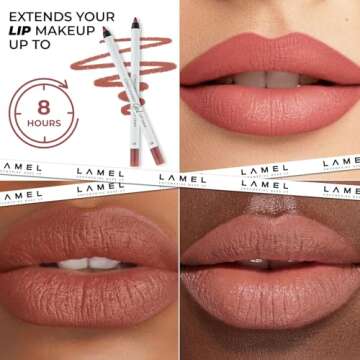 Lamel Matte Gel Lip Liner Pencil - Weightless & CreamyTexture - Sharpenable - Longwear & Waterproof ...