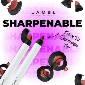 Lamel Matte Gel Lip Liner Pencil - Weightless & CreamyTexture - Sharpenable - Longwear & Waterproof - High Pigmented & Flawless Finish - Cruelty-free & Paraben-Free - 403, 1,7g/0.05oz. (Burnt Ocher)