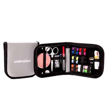 Embroidex Sewing Kit for Home, Travel & Emergencies - Filled with Quality Notions Scissor & Thread -...