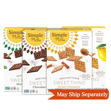 Simple Mills Sweet Thins Cookies Variety Pack - Gluten Free Healthy Snacks