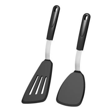 Silicone Spatula Turner Set of 2, GEEKHOM 600°F Heat Resistant Cooking Spatulas for Nonstick Cookwa...