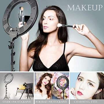 ZOMEI 14 inch LED Ring Light, Dimmable 41W 5500k Output Makeup and YouTube Video Light Professional ...