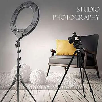 ZOMEI 14 inch LED Ring Light, Dimmable 41W 5500k Output Makeup and YouTube Video Light Professional Photography Lights with Stand, Orange Plastic Filters and Carrying Bag