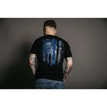 Grunt Style Blue Shield Men's Graphic Tee T-Shirt