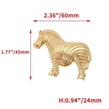 CPELLESSE 2 Pcs Zebra Knobs - Animal Cabinet Knobs for Drawer Handles and Pulls