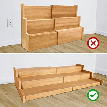 VenDotbi 3 Tier Expandable Bamboo Spice Rack Organizer