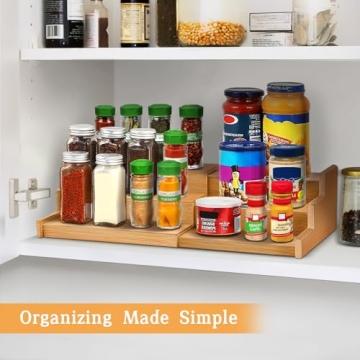 VenDotbi 3 Tier Expandable Bamboo Spice Rack Organizer