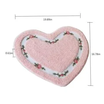CALOPPS Bathroom Floor mats Bathroom Absorbent Door mats Door Quick-Drying mats Toilet Non-Slip Carpet mats Heart-Shaped Bathroom Non-Slip mats(Pink)……