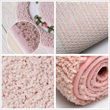 CALOPPS Bathroom Floor mats Bathroom Absorbent Door mats Door Quick-Drying mats Toilet Non-Slip Carpet mats Heart-Shaped Bathroom Non-Slip mats(Pink)……
