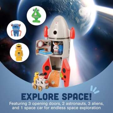 CP Toys Space Mission Rocket Ship Toy for Kids 3+