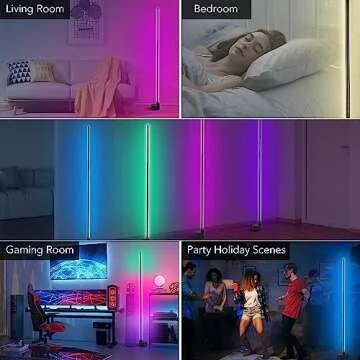 RGB Corner LED Floor Lamp - 64.5" Color Changing Ambiance