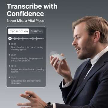 AI Voice Recorder, PLAUD Note Voice Recorder w/Case, App Control, Transcribe & Summarize with AI Tec...