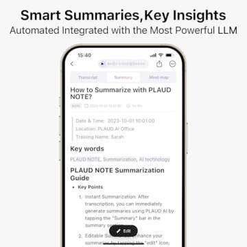 AI Voice Recorder, PLAUD Note Voice Recorder w/Case, App Control, Transcribe & Summarize with AI Technology, Support 112 Languages, 64GB Memory, Audio Recorder for Lectures, Meetings, Calls, Silver