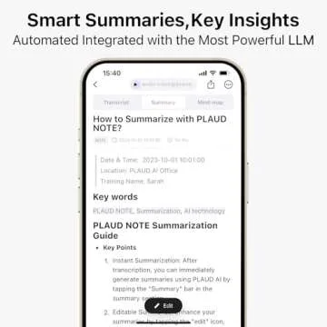 AI Voice Recorder, PLAUD Note Voice Recorder w/Case, App Control, Transcribe & Summarize with AI Technology, Support 112 Languages, 64GB Memory, Audio Recorder for Lectures, Meetings, Calls, Silver