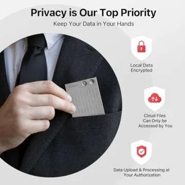 AI Voice Recorder, PLAUD Note Voice Recorder w/Case, App Control, Transcribe & Summarize with AI Technology, Support 112 Languages, 64GB Memory, Audio Recorder for Lectures, Meetings, Calls, Silver