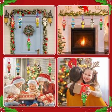 Fennoral 12 Pack Nutcracker Craft Kit for Kids Make You Own Foam Stickers Ornament DIY Christmas Arts and Crafts fo Chirstmas Party Supplies Christmas Tree Decoration