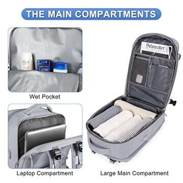 coofay Personal Item Travel Backpack for All Travelers