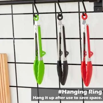 12" Kitchen Tongs Set - Silicone Tips & Kickstand Design