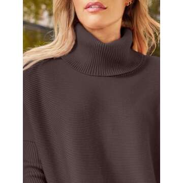 LILLUSORY Oversized Turtleneck Pullover Sweaters Womens 2024 Long Tunic Sweater Winter Trendy Casual...
