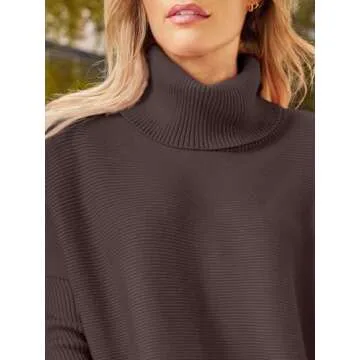 LILLUSORY Oversized Turtleneck Pullover Sweaters Womens 2024 Long Tunic Sweater Winter Trendy Casual...