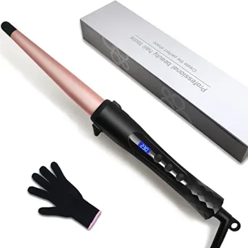 Hair Curling Wand, 1/2-1 Inch Tapered Curling Iron for All Hair Types, Professional Ceramic Hair Cur...