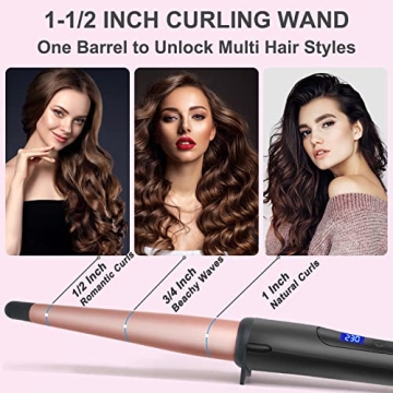 Hair Curling Wand for All Hair Types with Heat Glove