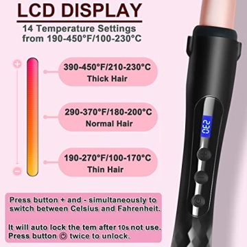 Hair Curling Wand for All Hair Types with Heat Glove