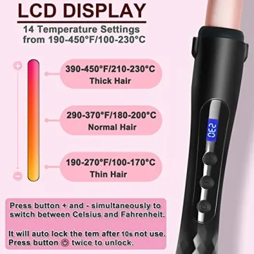 Hair Curling Wand for All Hair Types with Heat Glove