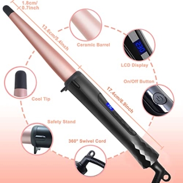 Hair Curling Wand for All Hair Types with Heat Glove