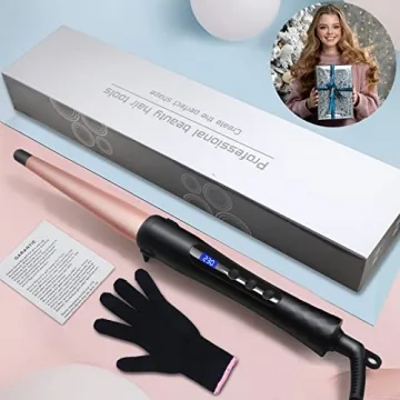 Hair Curling Wand for All Hair Types with Heat Glove