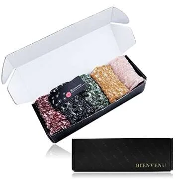 Bienvenu Slouch Boot Socks for Women (5 Paris), Crew Cotton Funny Slouchy Socks, Fun Cute Trouser Dress Socks