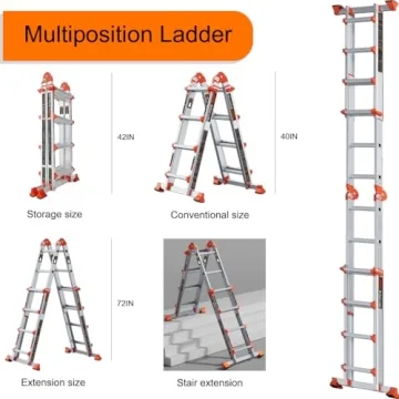 LANBITOU 4-Step Ladder Extension - Safe & Versatile Climbing Solution