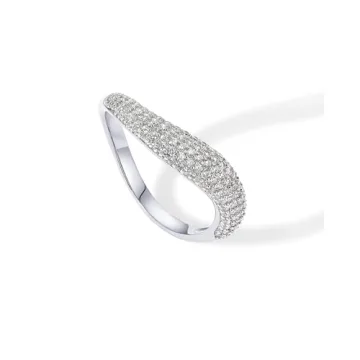 PAVOI Wavy Cubic Zirconia Stackable Ring for Women