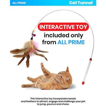 All Prime Cat Tunnel - Also Included is a ($5 Value) Interactive Cat Toy - Toys for Cats - Cat Tunne...