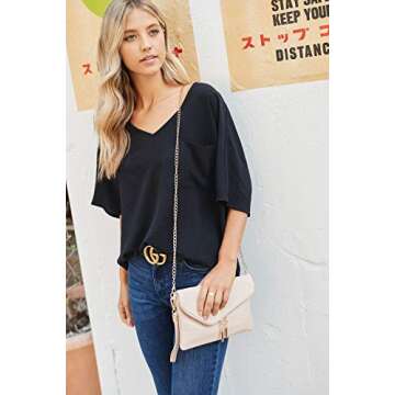 FashionPuzzle Envelope Wristlet Clutch Crossbody Bag Red