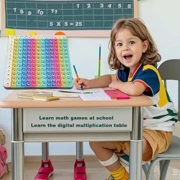 Yadishen 12x12 Multiplication Game Table Kids Math Learning Posters, Fidget Popper Educational Math Tools Fidget Popular Toys Relieve Stress and Create Various Math Operations