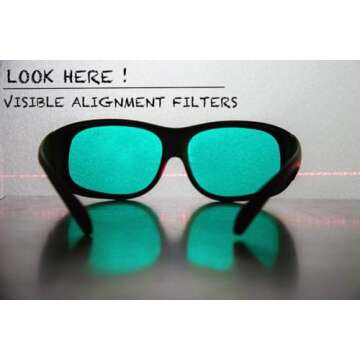 LaserPair Blocking Red Laser Glasses, 620-700nm Ruby Laser Safety Glasses for Laser Hair Removal 635nm, 650nm, 694nm And LED Red Light Therapy Safety Glasses