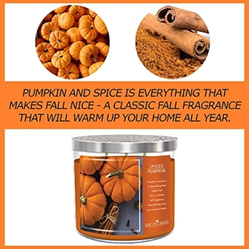 Spiced Pumpkin Candle - Strong, Large, 3-Wick | Long Lasting, Highly Scented Pumpkin Spice Candles f...