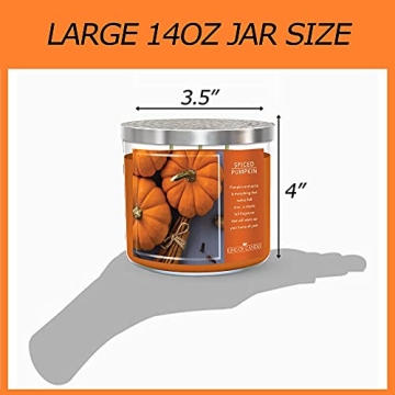 Spiced Pumpkin Candle - Long Lasting, Strong Scented Soy Wax